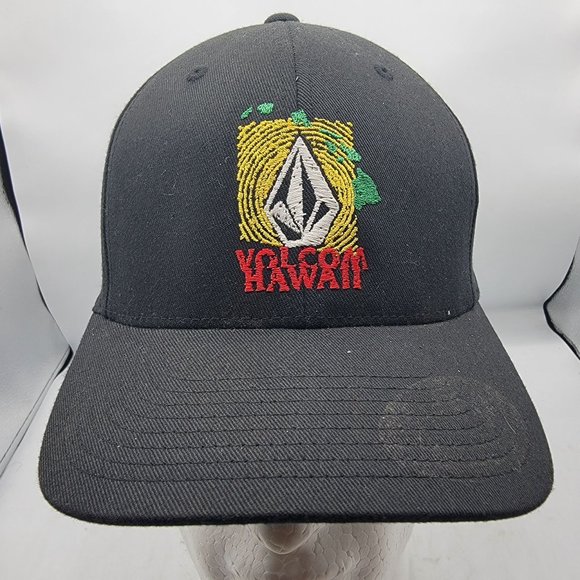 Volcom Other - Volcom Hawaii Island Adults L-XL Logo Black on Black Snapback Hat Hawaiian